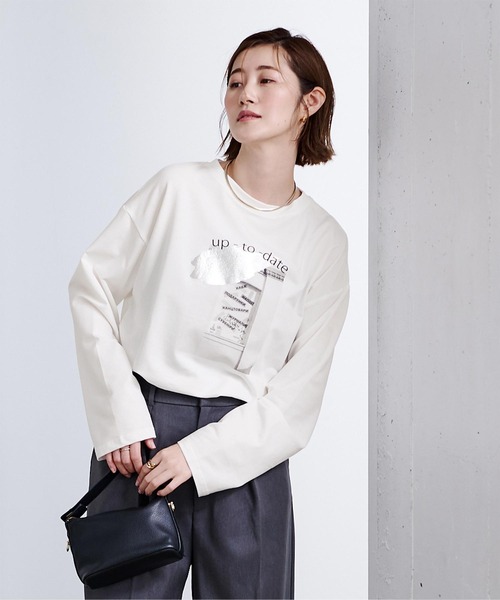 UR'S(ユアーズ)の「フォトロンTシャツ(Tシャツ/カットソー・レディース・オフホワイト/ブラック・M)」の5枚目の写真