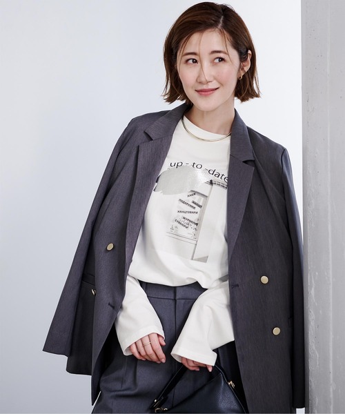 UR'S(ユアーズ)の「フォトロンTシャツ(Tシャツ/カットソー・レディース・オフホワイト/ブラック・M)」の4枚目の写真