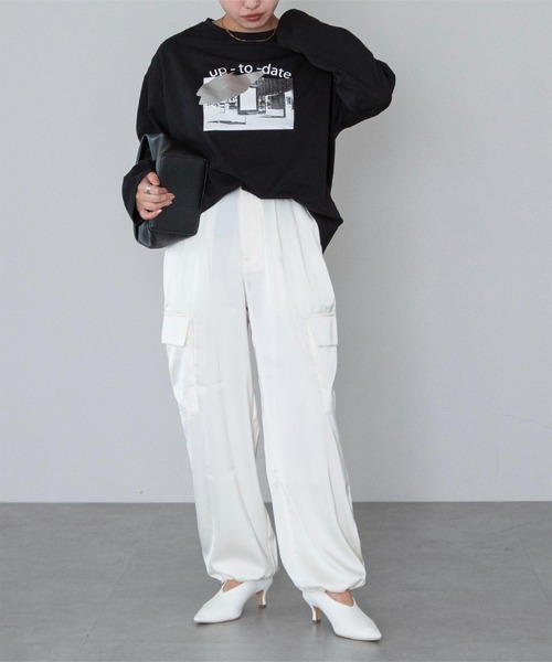 UR'S(ユアーズ)の「フォトロンTシャツ(Tシャツ/カットソー・レディース・オフホワイト/ブラック・M)」の8枚目の写真