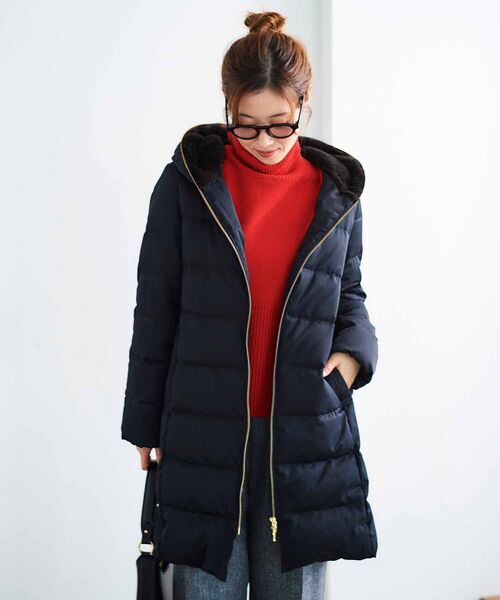 le. coeur blanc ファーフードロングダウン　36 le.coeur blanc（ルクールブラン） ダウンコート ダウンジャケット