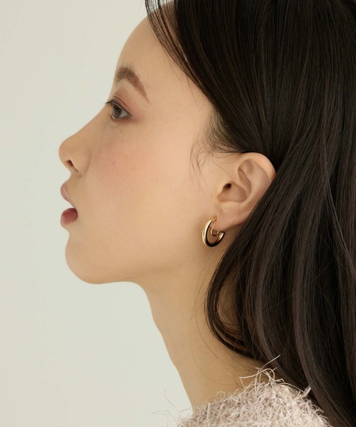 Edit Sheen(エディットシーン)の「シンプルフープイヤリング(イヤリング・レディース・シルバー/ゴールド・FREE)」の2枚目の写真