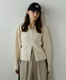 【MINERTE】mix knit double zip blouson / ミックスニットダブルジップブルゾン