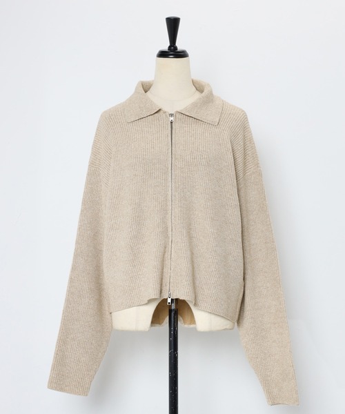 MINERTE】mix knit double zip blouson / ミックスニットダブルジップ