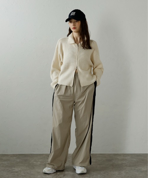 MINERTE】mix knit double zip blouson / ミックスニットダブルジップ