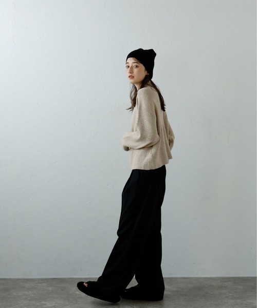 MINERTE】mix knit double zip blouson / ミックスニットダブルジップ