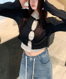 ユニークレイヤードロングTシャツ