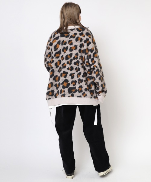 RNA（アールエヌエー）の「K2702 レオパードモール＆シャギーカーデ（カーディガン/ボレロ・レディース・グリーン/イエロー/グレイッシュベージュ・MEDIUM）」の16枚目の写真