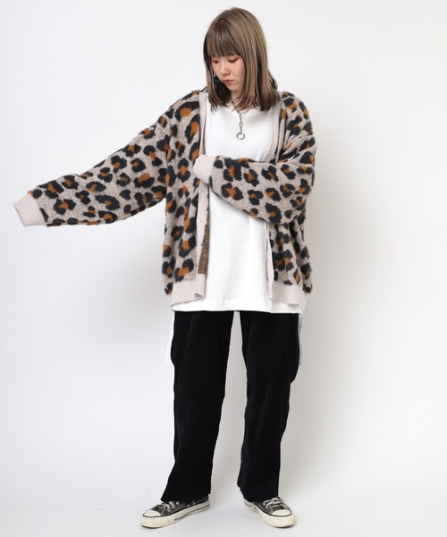 RNA（アールエヌエー）の「K2702 レオパードモール＆シャギーカーデ（カーディガン/ボレロ・レディース・グリーン/イエロー/グレイッシュベージュ・MEDIUM）」の14枚目の写真