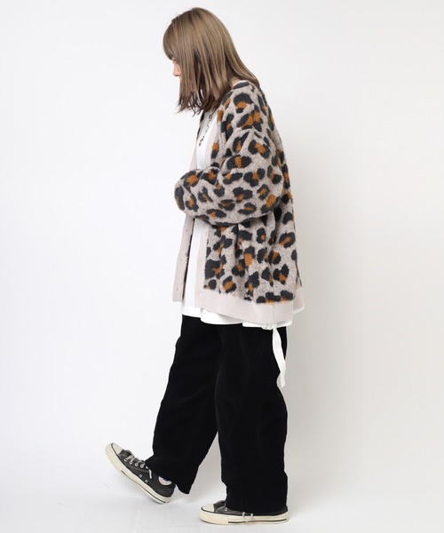 RNA（アールエヌエー）の「K2702 レオパードモール＆シャギーカーデ（カーディガン/ボレロ・レディース・グリーン/イエロー/グレイッシュベージュ・MEDIUM）」の15枚目の写真
