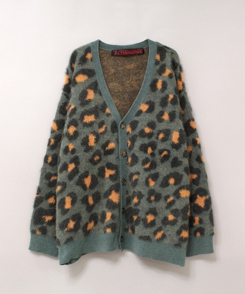 RNA（アールエヌエー）の「K2702 レオパードモール＆シャギーカーデ（カーディガン/ボレロ・レディース・グリーン/イエロー/グレイッシュベージュ・MEDIUM）」の7枚目の写真