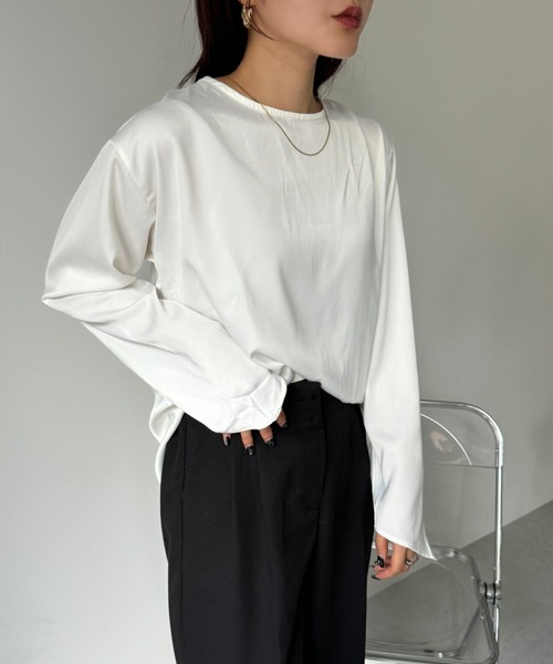 efill(エフィル)の「バック オープン ブラウス(Tシャツ/カットソー・レディース・ホワイト・FREE)」の11枚目の写真