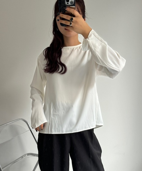 efill(エフィル)の「バック オープン ブラウス(Tシャツ/カットソー・レディース・ホワイト・FREE)」の19枚目の写真
