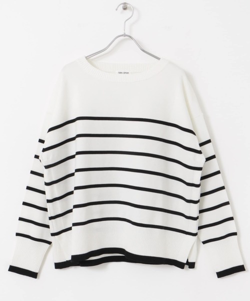 FORK&SPOON(フォークアンドスプーン)の「『洗濯可』FORK&SPOON ウーステッドヤーンボーダーワイドプルオーバー(ニット/セーター・レディース・ブラック系その他/オレンジ系その他・1)」の22枚目の写真