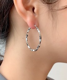 【選べる8タイプ】 ねじれフープピアス (両耳用)