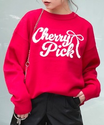 one way | リボンロゴジャガードニット(ニット/セーター)