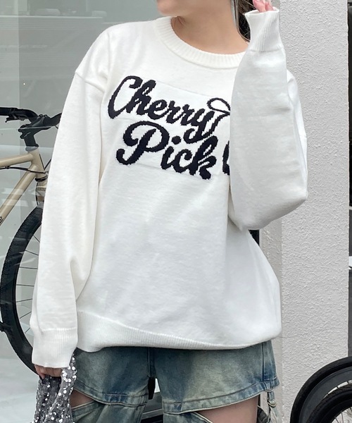 リボンロゴジャガードニット(ニット/セーター)|one way(ワンウェイ) リボンロゴジャガードニット(ニット/セーター)|one way(ワンウェイ)