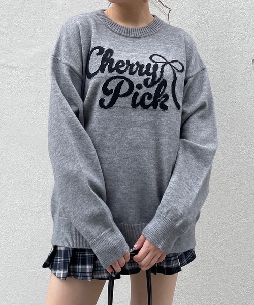 リボンロゴジャガードニット(ニット/セーター)|one way(ワンウェイ) リボンロゴジャガードニット(ニット/セーター)|one way(ワンウェイ)