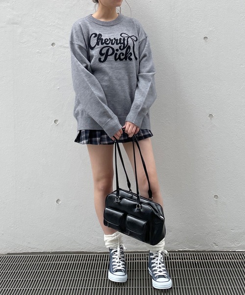 リボンロゴジャガードニット(ニット/セーター)|one way(ワンウェイ) リボンロゴジャガードニット(ニット/セーター)|one way(ワンウェイ)