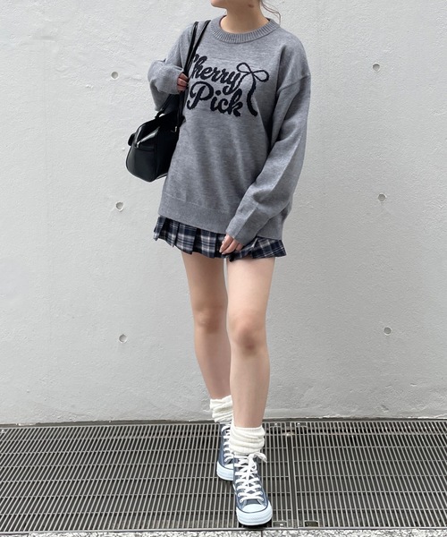 リボンロゴジャガードニット(ニット/セーター)|one way(ワンウェイ) リボンロゴジャガードニット(ニット/セーター)|one way(ワンウェイ)