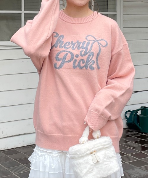 リボンロゴジャガードニット(ニット/セーター)|one way(ワンウェイ) リボンロゴジャガードニット(ニット/セーター)|one way(ワンウェイ)