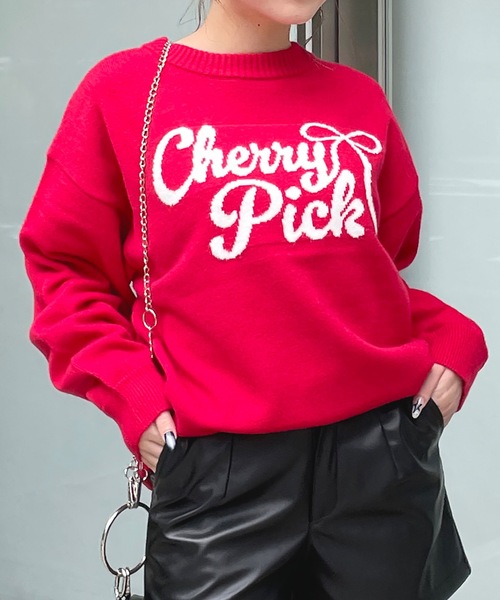 リボンロゴジャガードニット(ニット/セーター)|one way(ワンウェイ) リボンロゴジャガードニット(ニット/セーター)|one way(ワンウェイ)