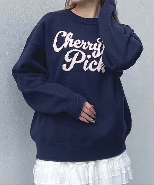 リボンロゴジャガードニット(ニット/セーター)|one way(ワンウェイ) リボンロゴジャガードニット(ニット/セーター)|one way(ワンウェイ)