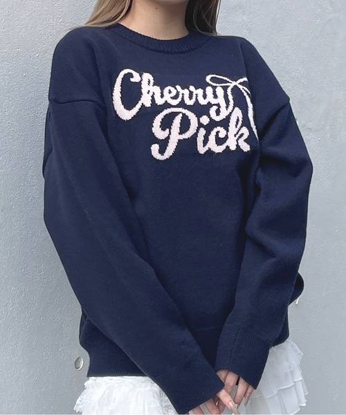 リボンロゴジャガードニット(ニット/セーター)|one way(ワンウェイ) リボンロゴジャガードニット(ニット/セーター)|one way(ワンウェイ)