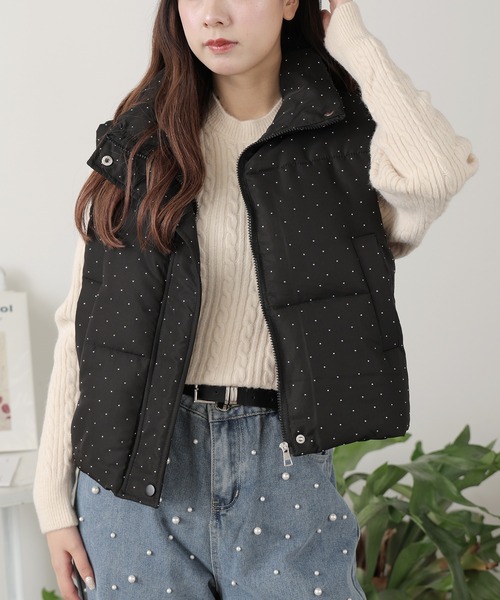 ボリューム ダウンベスト 2色 ショート アウター 韓国 cr6372 imgrc0082001410.jpg