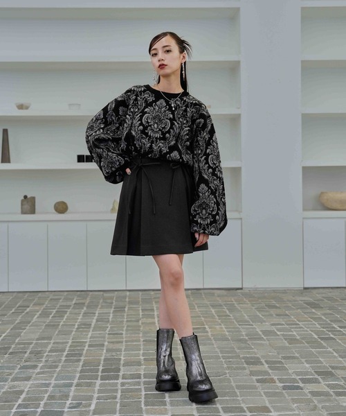 HARE（ハレ）の「リボンデザインスカパン(HARE)（その他パンツ・レディース・グレー/ブラック・FREE）」の3枚目の写真