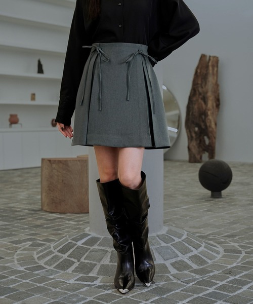 HARE（ハレ）の「リボンデザインスカパン(HARE)（その他パンツ・レディース・グレー/ブラック・FREE）」の9枚目の写真