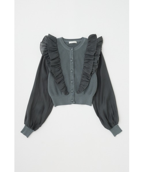MOUSSY(マウジー)の「WOVEN FRILLS カーディガン MOUSSY(マウジー)の「WOVEN FRILLS カーディガン