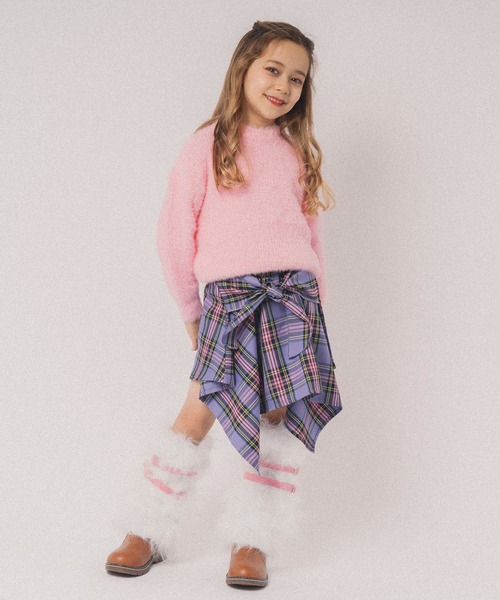 URBAN CHERRY(アーバンチェリー)の「【SEEM/シーム】巻きシャツ風ミニスカート(スカート・キッズ・ブルー/レッド/パープル・110cm/120cm/130cm/140cm/150cm)」の10枚目の写真