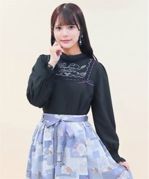 axes femme POETIQUE | パペトゥリーロゴ刺繍ブラウス(シャツ/ブラウス)
