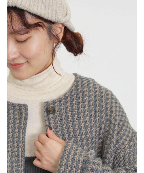 Samansa Mos2（サマンサ モスモス）の「【吸湿発熱】ベア天無地タートルネックカットソー（Tシャツ/カットソー・レディース・キナリ/ミント/サックスブルー/チャコールグレー・F）」の2枚目の写真