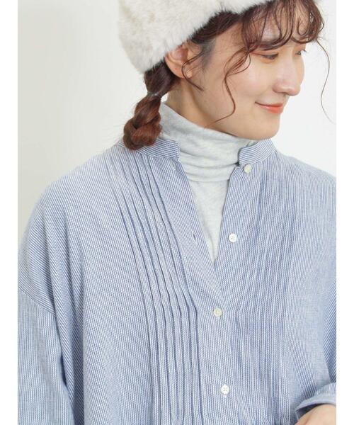 Samansa Mos2（サマンサ モスモス）の「【吸湿発熱】ベア天無地タートルネックカットソー（Tシャツ/カットソー・レディース・キナリ/ミント/サックスブルー/チャコールグレー・F）」の5枚目の写真