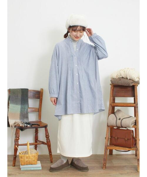 Samansa Mos2（サマンサ モスモス）の「【吸湿発熱】ベア天無地タートルネックカットソー（Tシャツ/カットソー・レディース・キナリ/ミント/サックスブルー/チャコールグレー・F）」の6枚目の写真