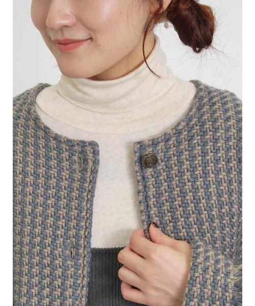 Samansa Mos2（サマンサ モスモス）の「【吸湿発熱】ベア天無地タートルネックカットソー（Tシャツ/カットソー・レディース・キナリ/ミント/サックスブルー/チャコールグレー・F）」の8枚目の写真