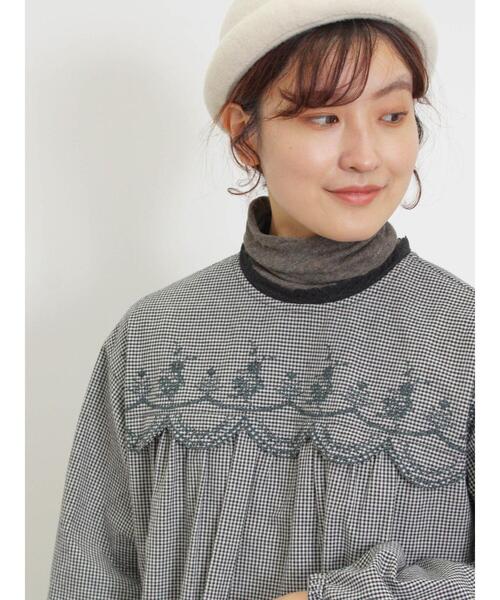 Samansa Mos2（サマンサ モスモス）の「【吸湿発熱】ベア天無地タートルネックカットソー（Tシャツ/カットソー・レディース・キナリ/ミント/サックスブルー/チャコールグレー・F）」の13枚目の写真