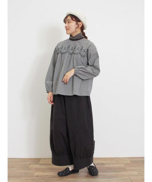 Samansa Mos2（サマンサ モスモス）の「【吸湿発熱】ベア天無地タートルネックカットソー（Tシャツ/カットソー・レディース・キナリ/ミント/サックスブルー/チャコールグレー・F）」の14枚目の写真