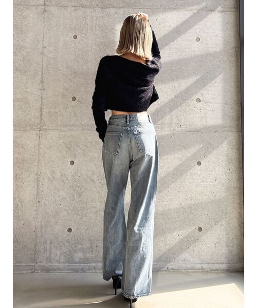 GYDA（ジェイダ）の「Symmetry GYDA embroideryシャギーニットカーディガン【SETUP着用可】（カーディガン/ボレロ・レディース・イエロー/オフホワイト/ブラック/スカイブルー・FREE）」の8枚目の写真