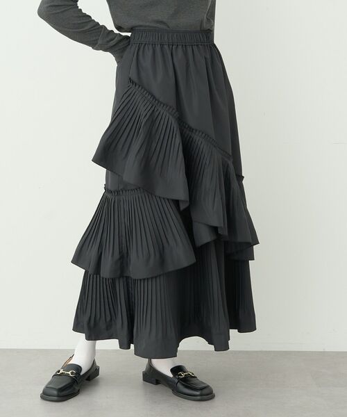 earth music&ecology(アースミュージックアンドエコロジー)の「プリーツティアードスカート(スカート・レディース・モカ/ブラック/ネイビー・FREE)」の22枚目の写真