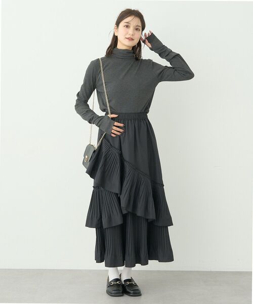 earth music&ecology(アースミュージックアンドエコロジー)の「プリーツティアードスカート(スカート・レディース・モカ/ブラック/ネイビー・FREE)」の18枚目の写真