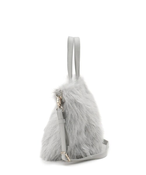 ITS'DEMO（イッツデモ）の「◆【2WAY】ベルト飾りファートート（ハンドバッグ・レディース・アイボリー/ライトグレー系3/ベージュ・00）」の14枚目の写真