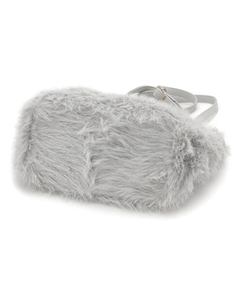 ITS'DEMO（イッツデモ）の「◆【2WAY】ベルト飾りファートート（ハンドバッグ・レディース・アイボリー/ライトグレー系3/ベージュ・00）」の16枚目の写真