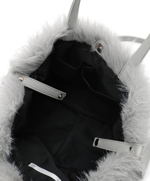 ITS'DEMO（イッツデモ）の「◆【2WAY】ベルト飾りファートート（ハンドバッグ・レディース・アイボリー/ライトグレー系3/ベージュ・00）」の21枚目の写真