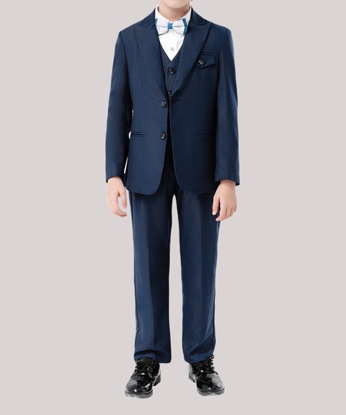 Cloudstyle】セレモニー スーツセットアップ ベスト 蝶ネクタイ付き4点