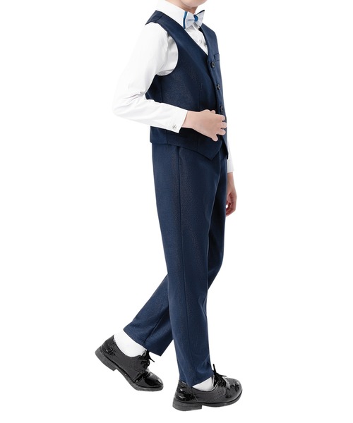 Cloudstyle】セレモニー スーツセットアップ ベスト 蝶ネクタイ付き4点