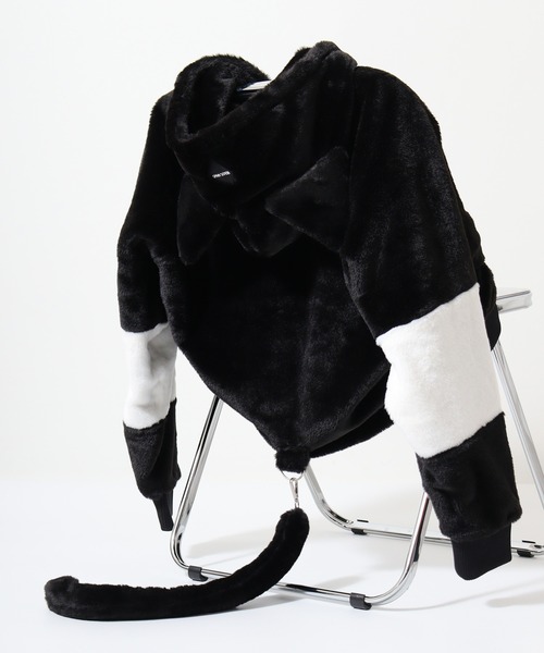 RE730（アールイーセブンサーティー）の「Eco Fur Cat Ear Blouson Hoodie / エコファー猫耳ファーブルゾン フーディー unisex（ブルゾン・メンズ・ブラック/ベージュ・L/M）」の16枚目の写真
