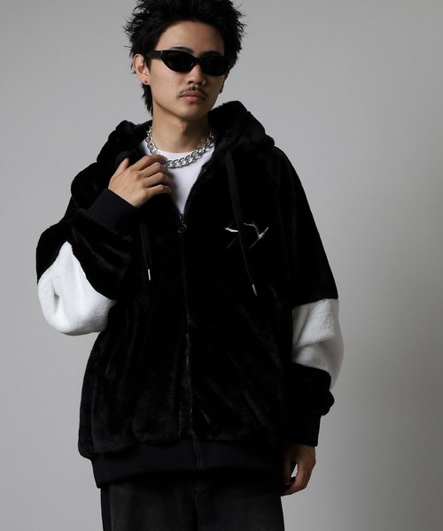 RE730（アールイーセブンサーティー）の「Eco Fur Cat Ear Blouson Hoodie / エコファー猫耳ファーブルゾン フーディー unisex（ブルゾン・メンズ・ブラック/ベージュ・L/M）」の18枚目の写真