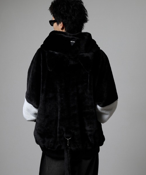 Eco Fur Cat Ear Blouson Hoodie / エコファー猫耳ファーブルゾン